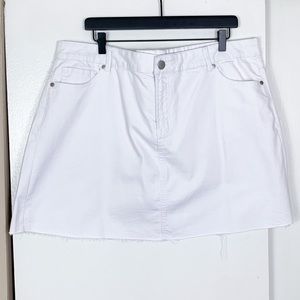 Altar'd State White Denim Mini Skirt